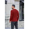 image:imageCOOFANDY Mens Waffle Henley Long Sleeve Shirts Casual Pullover TShirtDark Red