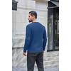 image:imageCOOFANDY Mens Waffle Henley Long Sleeve Shirts Casual Pullover TShirtDenim Blue