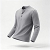 image:imageCOOFANDY Mens Waffle Henley Long Sleeve Shirts Casual Pullover TShirtLight Grey