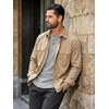 image:imageCOOFANDY Mens Waffle Henley Long Sleeve Shirts Casual Pullover TShirtLight Grey