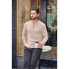 image:imageCOOFANDY Mens Waffle Henley Long Sleeve Shirts Casual Pullover TShirtLight Khaki