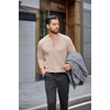 image:imageCOOFANDY Mens Waffle Henley Long Sleeve Shirts Casual Pullover TShirtLight Khaki