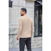 image:imageCOOFANDY Mens Waffle Henley Long Sleeve Shirts Casual Pullover TShirtLight Khaki