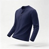 image:imageCOOFANDY Mens Waffle Henley Long Sleeve Shirts Casual Pullover TShirtNavy Blue