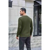 image:imageCOOFANDY Mens Waffle Henley Long Sleeve Shirts Casual Pullover TShirtOlive Green