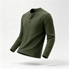 image:imageCOOFANDY Mens Waffle Henley Long Sleeve Shirts Casual Pullover TShirtOlive Green