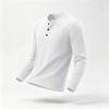 image:imageCOOFANDY Mens Waffle Henley Long Sleeve Shirts Casual Pullover TShirtWhite