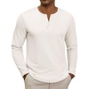 image:imageCOOFANDY Henley Shirts for Men Casual TShirts Henley Long Sleeve ShirtsAwhite