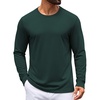 image:imageCOOFANDY Mens Long Sleeve Tee Shirts Crew Neck Cotton TShirt Casual ShirtsGreen