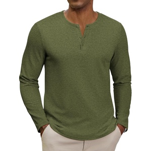 image:imageCOOFANDY Henley Shirts for Men Casual TShirts Henley Long Sleeve ShirtsArmy Green