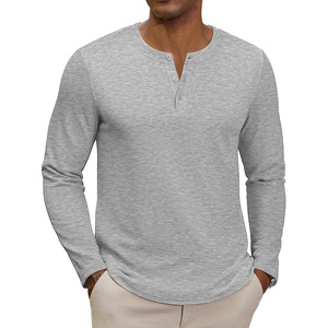 image:imageCOOFANDY Henley Shirts for Men Casual TShirts Henley Long Sleeve ShirtsLight Grey