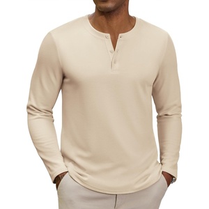 image:imageCOOFANDY Henley Shirts for Men Casual TShirts Henley Long Sleeve ShirtsLight Khaki