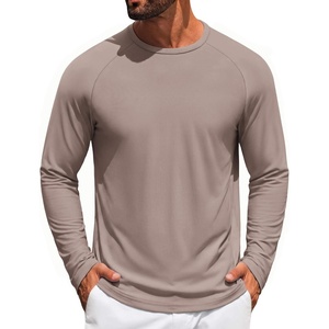 image:imageCOOFANDY Mens Long Sleeve TShirt Sun Protection Athletic Tee ShirtsAkhaki 1pack