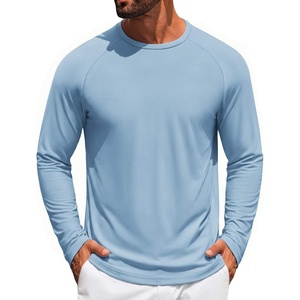 image:imageCOOFANDY Mens Long Sleeve TShirt Sun Protection Athletic Tee ShirtsAlight Blue 1pack
