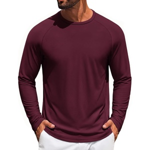 image:imageCOOFANDY Mens Long Sleeve TShirt Sun Protection Athletic Tee ShirtsAwine Red 1pack