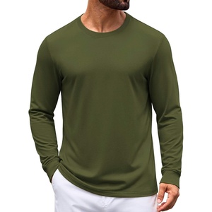 image:imageCOOFANDY Mens Long Sleeve Tee Shirts Crew Neck Cotton TShirt Casual ShirtsArmy Green