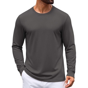 image:imageCOOFANDY Mens Long Sleeve Tee Shirts Crew Neck Cotton TShirt Casual ShirtsDark Grey