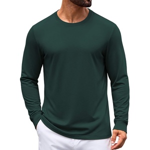 image:imageCOOFANDY Mens Long Sleeve Tee Shirts Crew Neck Cotton TShirt Casual ShirtsGreen