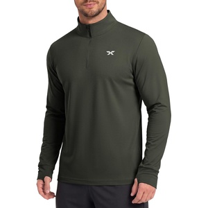 image:imageCOOFANDY Mens Quarter Zip Pullover Athletic Running Long Sleeve ShirtsArmy Green