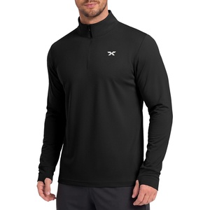 image:imageCOOFANDY Mens Quarter Zip Pullover Athletic Running Long Sleeve ShirtsBlack