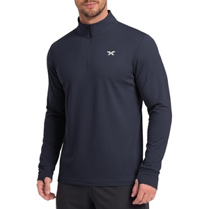 image:imageCOOFANDY Mens Quarter Zip Pullover Athletic Running Long Sleeve ShirtsDark Blue