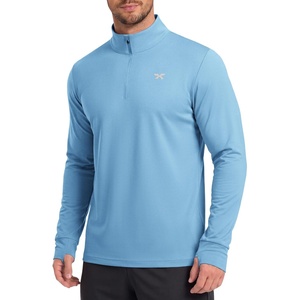 image:imageCOOFANDY Mens Quarter Zip Pullover Athletic Running Long Sleeve ShirtsLight Blue