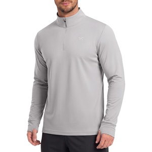 image:imageCOOFANDY Mens Quarter Zip Pullover Athletic Running Long Sleeve ShirtsLight Gray