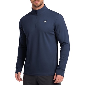 image:imageCOOFANDY Mens Quarter Zip Pullover Athletic Running Long Sleeve ShirtsNavy
