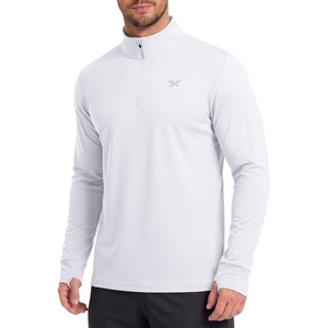 image:imageCOOFANDY Mens Quarter Zip Pullover Athletic Running Long Sleeve ShirtsWhite