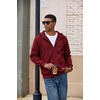 image:imageCOOFANDY Men Full Zip Hoodie Fleece Zipper Sweatshirt Casual Hooded JacketWine Red