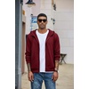 image:imageCOOFANDY Men Full Zip Hoodie Fleece Zipper Sweatshirt Casual Hooded JacketWine Red