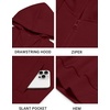 image:imageCOOFANDY Men Full Zip Hoodie Fleece Zipper Sweatshirt Casual Hooded JacketWine Red