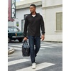 image:imageCOOFANDY Mens 14 Zip Pullover Sweatshirt Mock Neck Business Casual PolosAll Black