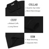 image:imageCOOFANDY Mens 14 Zip Pullover Sweatshirt Mock Neck Business Casual PolosAll Black