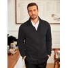 image:imageCOOFANDY Mens 14 Zip Pullover Sweatshirt Mock Neck Business Casual PolosAll Black