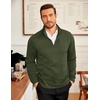 image:imageCOOFANDY Mens 14 Zip Pullover Sweatshirt Mock Neck Business Casual PolosArmy Green