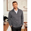 image:imageCOOFANDY Mens 14 Zip Pullover Sweatshirt Mock Neck Business Casual PolosDark Grey
