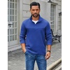 image:imageCOOFANDY Mens 14 Zip Pullover Sweatshirt Mock Neck Business Casual PolosDenim Blue