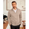 image:imageCOOFANDY Mens 14 Zip Pullover Sweatshirt Mock Neck Business Casual PolosKhaki
