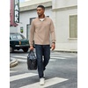 image:imageCOOFANDY Mens 14 Zip Pullover Sweatshirt Mock Neck Business Casual PolosKhaki