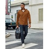 image:imageCOOFANDY Mens 14 Zip Pullover Sweatshirt Mock Neck Business Casual PolosLight Brown