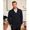 image:imageCOOFANDY Mens 14 Zip Pullover Sweatshirt Mock Neck Business Casual PolosNavy Blue