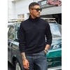 image:imageCOOFANDY Mens 14 Zip Pullover Sweatshirt Mock Neck Business Casual PolosNavy Blue