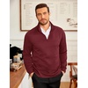 image:imageCOOFANDY Mens 14 Zip Pullover Sweatshirt Mock Neck Business Casual PolosWine Red