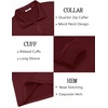 image:imageCOOFANDY Mens 14 Zip Pullover Sweatshirt Mock Neck Business Casual PolosWine Red