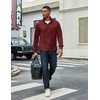 image:imageCOOFANDY Mens 14 Zip Pullover Sweatshirt Mock Neck Business Casual PolosWine Red