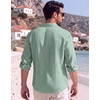 image:imageCOOFANDY Mens Button Down Shirt Long Sleeve Casual Untucked Shirts Textured Summer Beach ShirtsSage Green