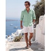 image:imageCOOFANDY Mens Button Down Shirt Long Sleeve Casual Untucked Shirts Textured Summer Beach ShirtsSage Green