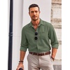 image:imageCOOFANDY Mens Casual Button Down Shirts Long Sleeve Untucked Regular Fit Denim Dress ShirtArmy Green
