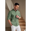 image:imageCOOFANDY Mens Casual Button Down Shirts Long Sleeve Untucked Regular Fit Denim Dress ShirtArmy Green